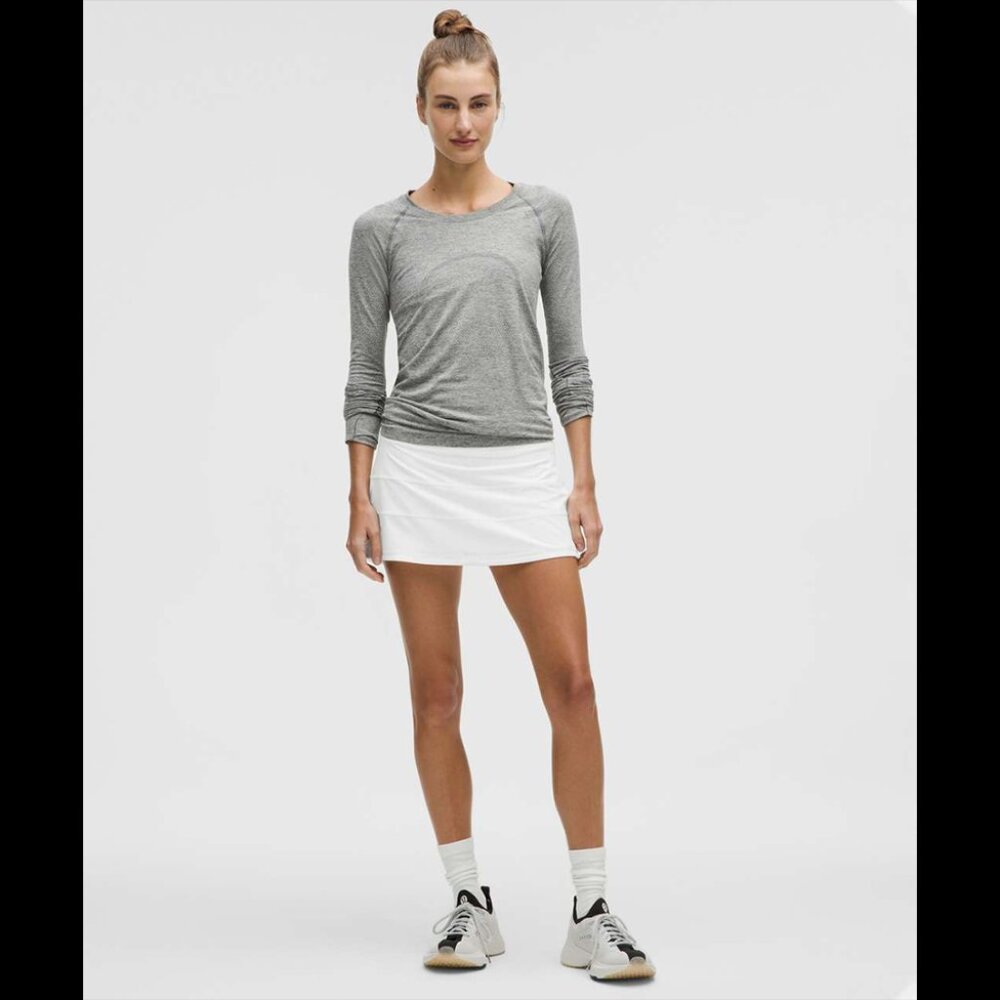 Womens Lululemon Pace Rival Mid-Rise Skirt White Size 10